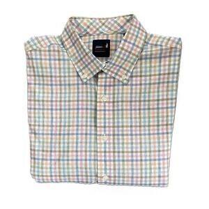 Johnnie-O Performance Shirt Men's Medium Button-Down Stretch Multicolor Ck NEW